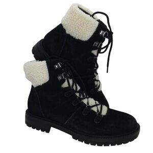 Marc Fisher Women's Designer Leather/Suede Faux Fur Winter Boots - sz. 8 1/2M